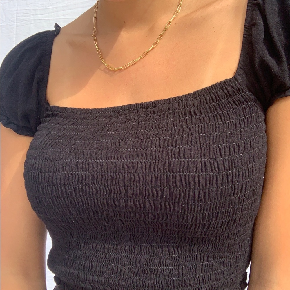 Black shoulder top